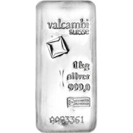 1 Kilo Valcambi Cast Silver Bar