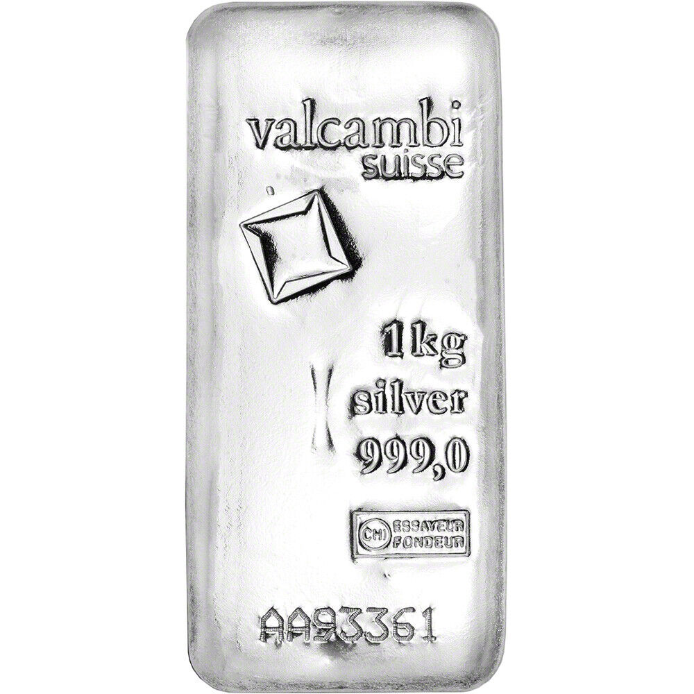 1 Kilo Valcambi Cast Silver Bar