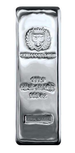 100 Oz Germania Mint Cast Silver Bar